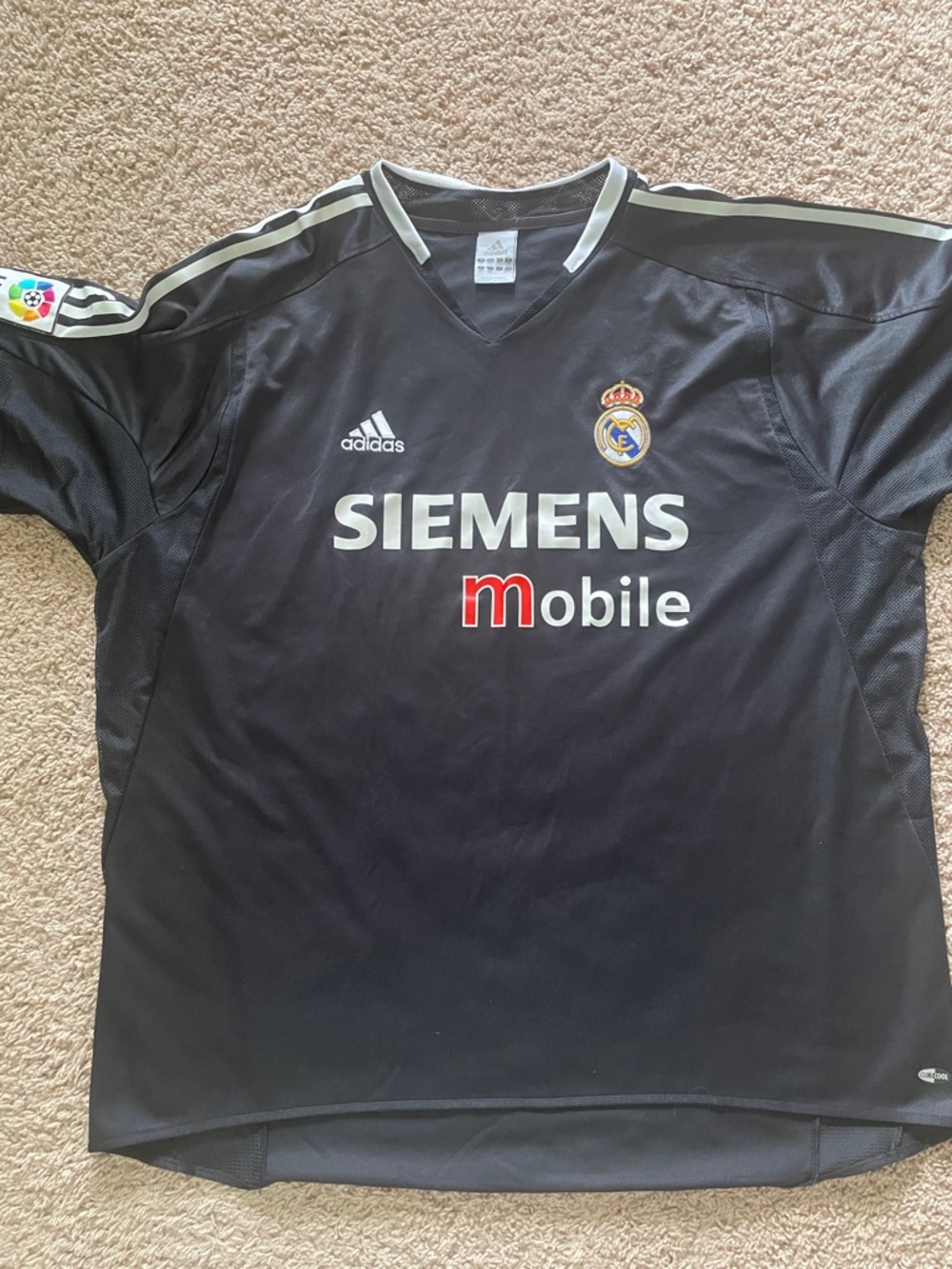 adidas Real Madrid Black and White SIEMENS Mobile Jersey